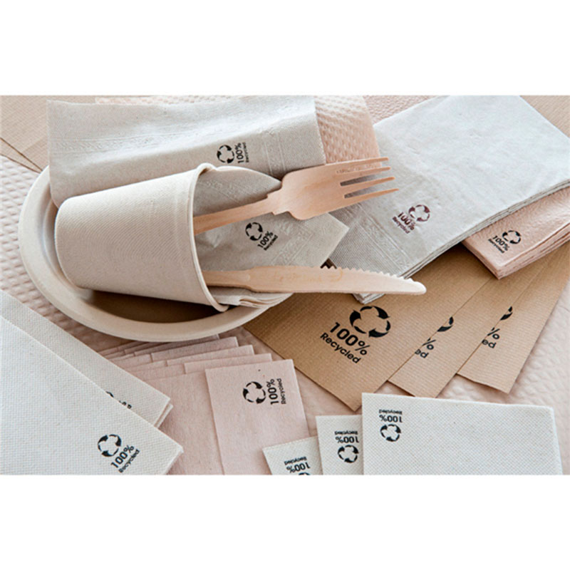 Servilleta de papel reciclada 17x17 cm natural kraft (16000 uds)