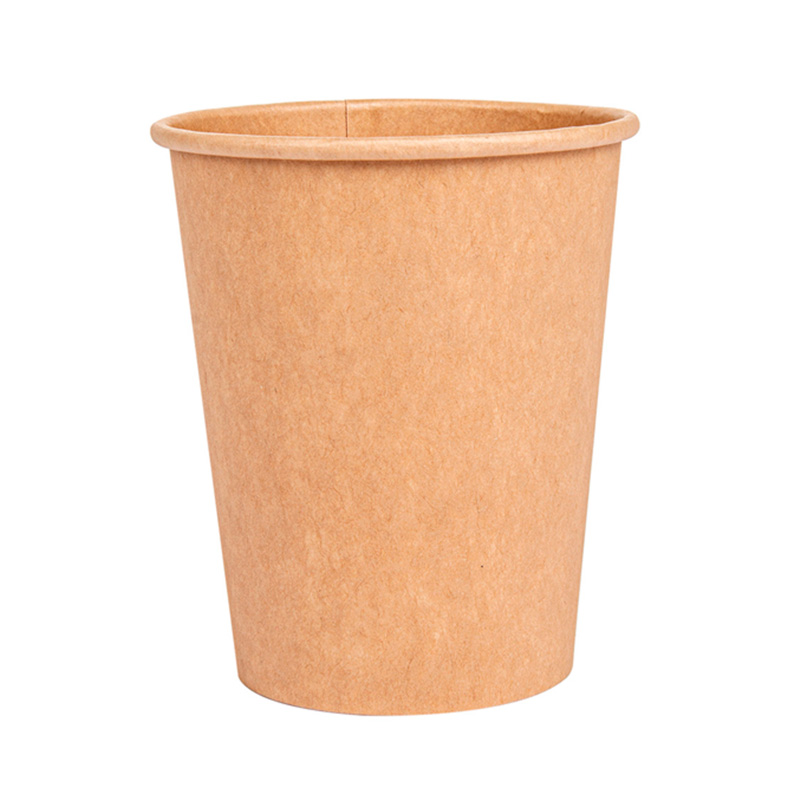 Vasos de papel marrones Ø 80mm 240ml con tapa pp (1000 uds)