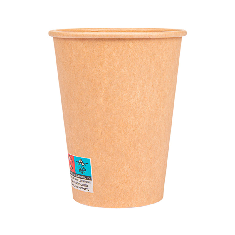 Vasos de papel marrones Ø 90mm 360ml con tapa pp (1000 uds)