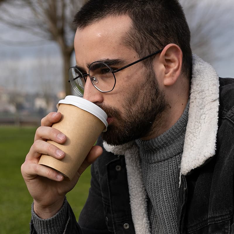 Vaso para café de cartón 240ml con tapa (1000 uds)