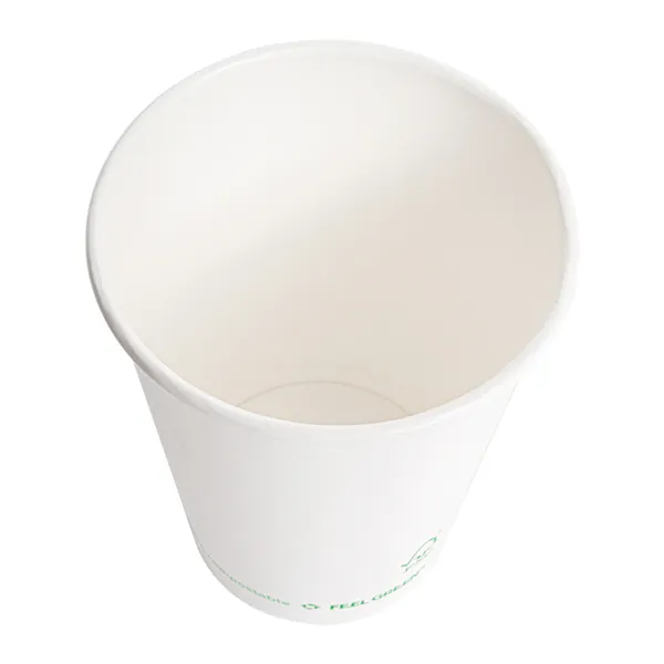Vasos de cartón blanco bebidas frías "PLASTIC FREE"