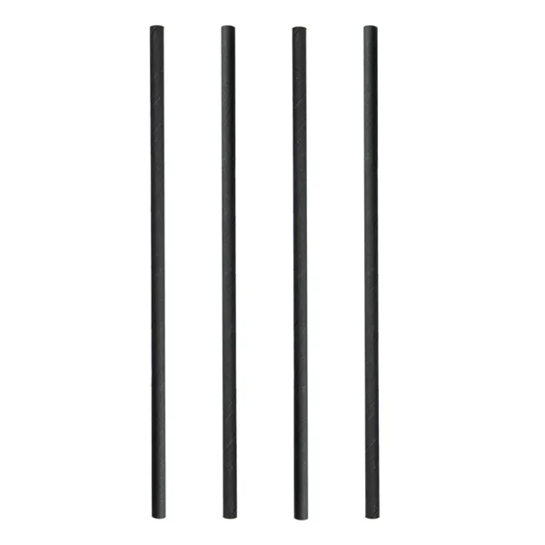 Pajitas de papel negro rectas