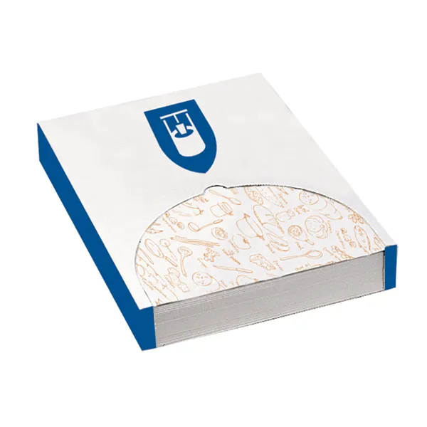 Papel antigrasa blanco con diseño "DELI"