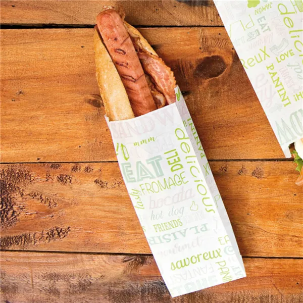 Bolsa para sándwiches papel blanco diseño verde "PAROLE"