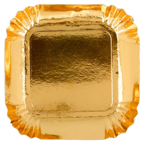 Mini bandejas de cartón color Oro