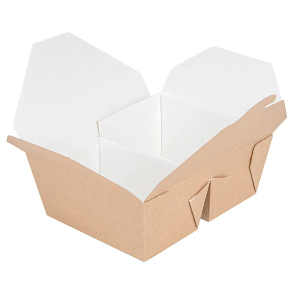 Cajas americanas de 2 compartimentos cartón kraft