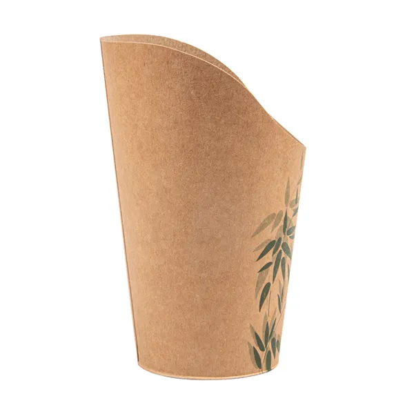 Vasos de cartón kraft abiertos para fritos "FEEL GREEN"