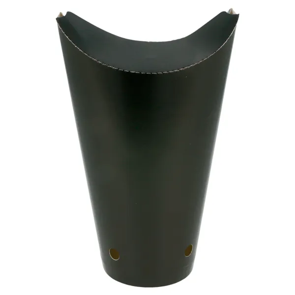 Vasos de cartoncillo negro con cierre para patatas fritas