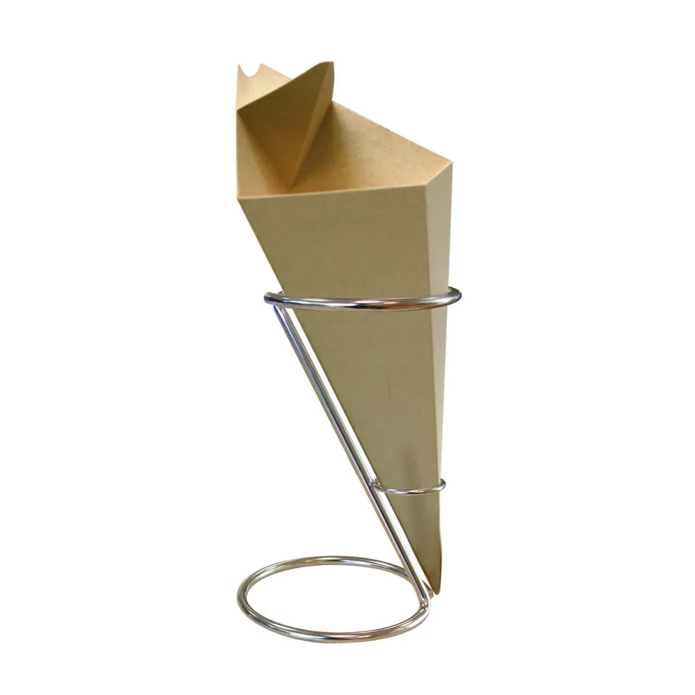 Porta fritas cónico ø 11,5x18 cm plateado inox