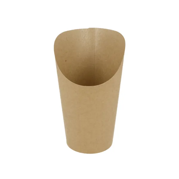 Vasos de cartón kraft abiertos para fritos