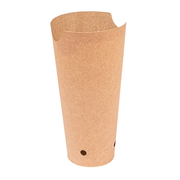 Vasos de cartón kraft con cierre para patatas fritas