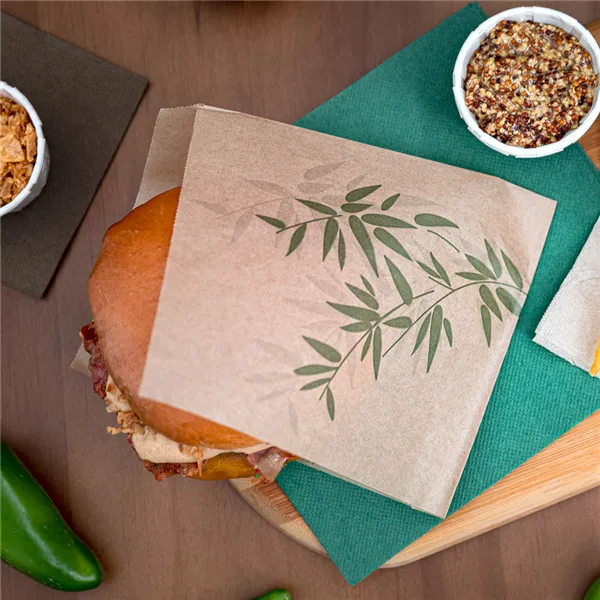 Papel antigrasa abierto 2 lados kraft "FEEL GREEN"
