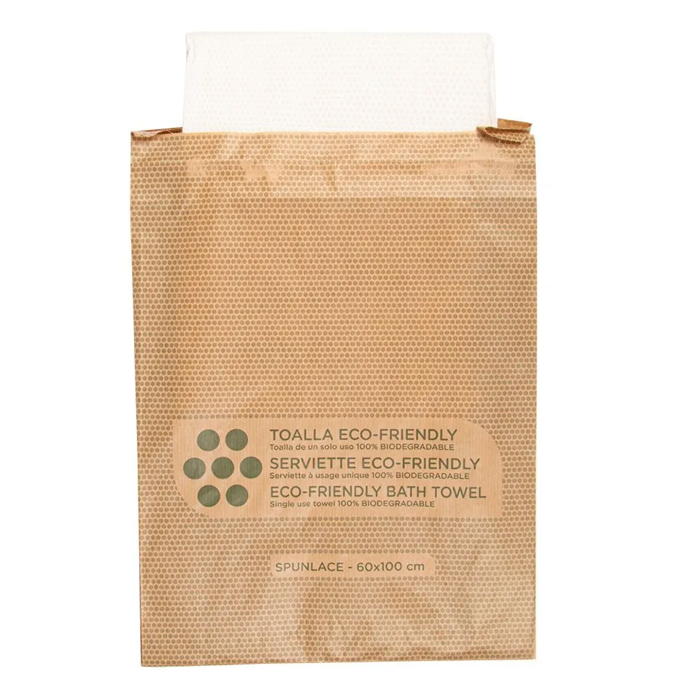 Toalla un solo uso 80 g/m2 100x60 cm blanco viscosa / pulpa
