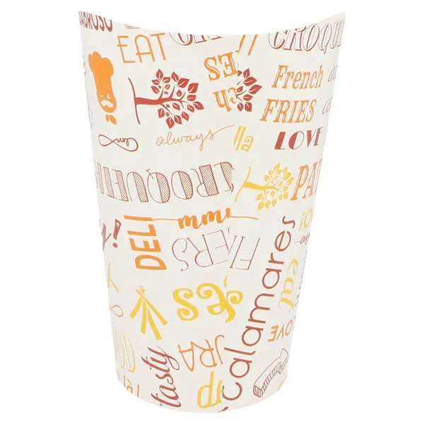 Vasos de cartón blanco abiertos para fritos "PAROLE"