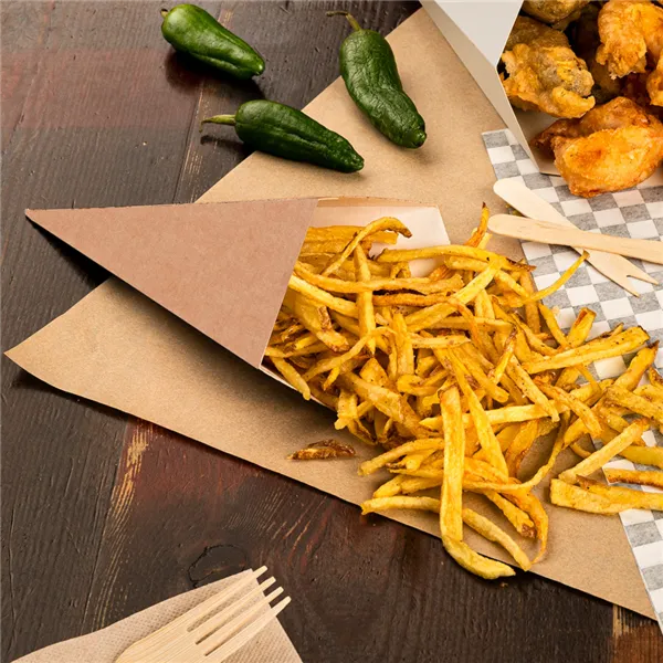 Cucuruchos de patatas fritas cartón kraft "THEPACK"
