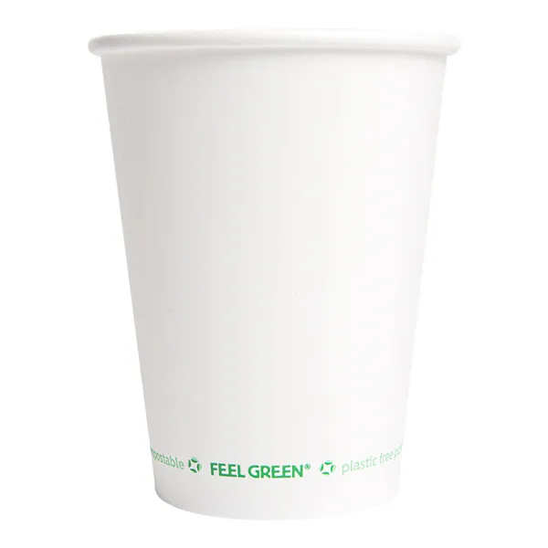 Vasos de cartón blanco bebidas frías "PLASTIC FREE"