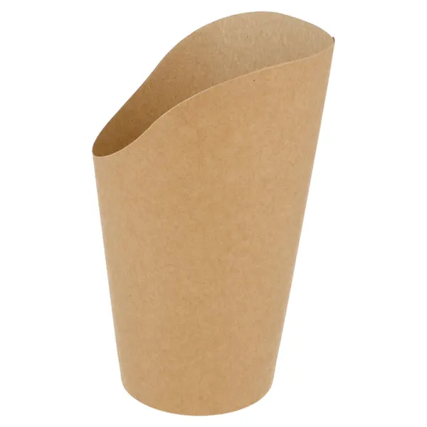 Vasos de cartón kraft abiertos para fritos