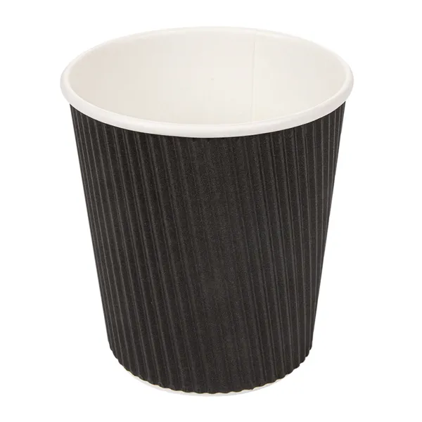 Vasos de cartón negro para café doble revestimiento