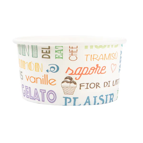 Tarrinas de cartoncillo blanco para helados "PAROLE"