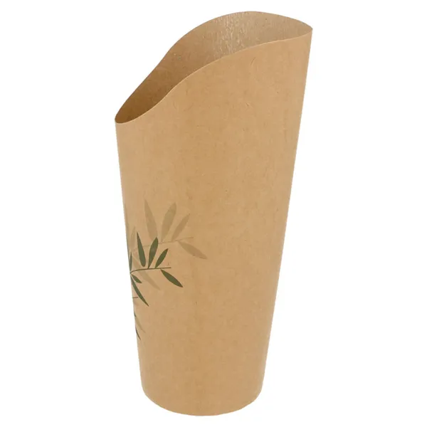 Vasos de cartón kraft abiertos para fritos "FEEL GREEN"