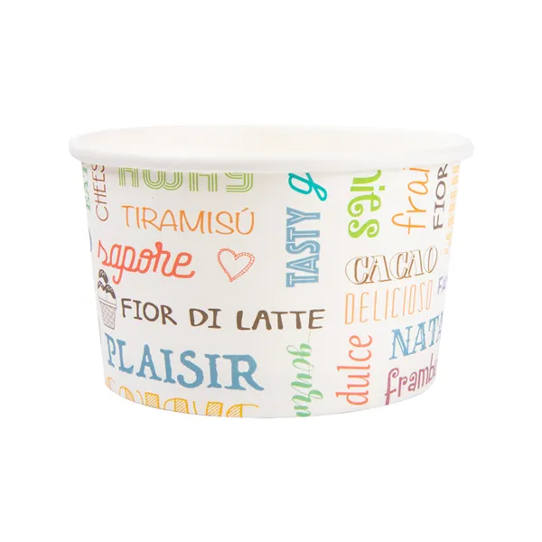 Tarrinas de cartoncillo blanco para helados "PAROLE"