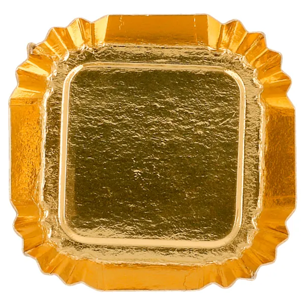 Mini bandejas de cartón color Oro
