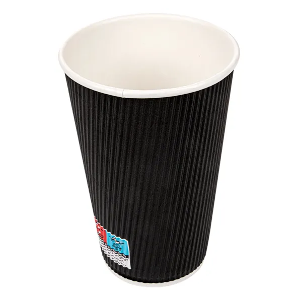 Vasos de cartón negro para café doble revestimiento