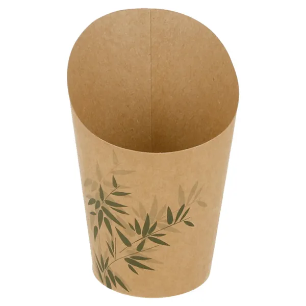 Vasos de cartón kraft abiertos para fritos "FEEL GREEN"