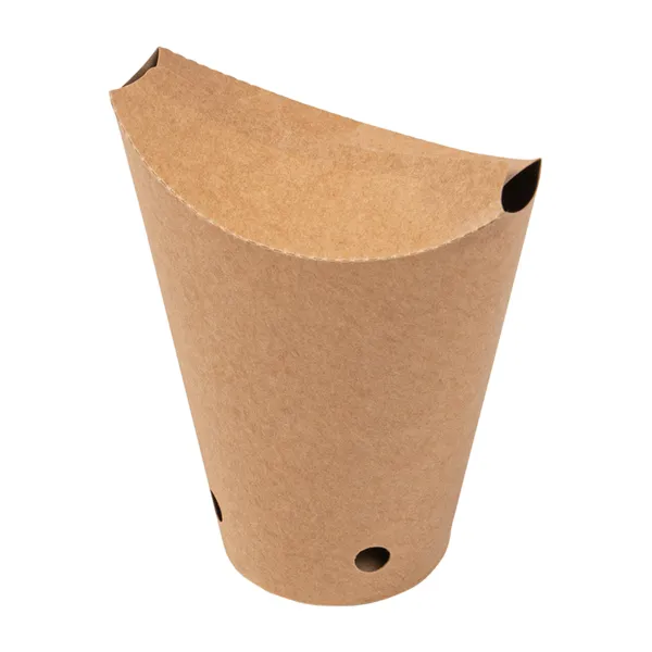 Vasos de cartón kraft con cierre para patatas fritas