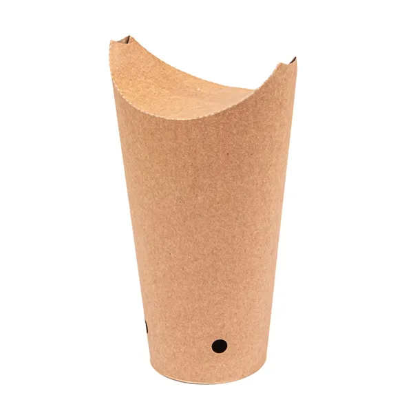 Vasos de cartón kraft con cierre para patatas fritas