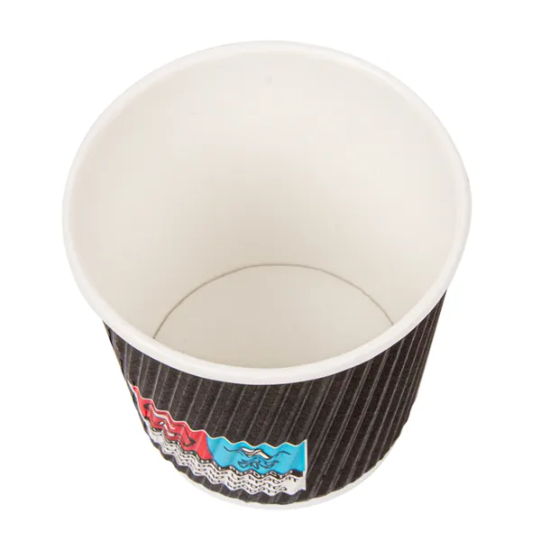 Vasos de cartón negro para café doble revestimiento
