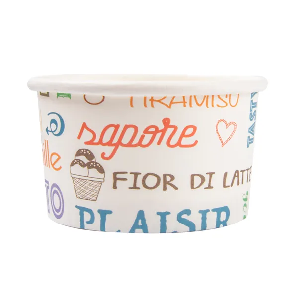 Tarrinas de cartoncillo blanco para helados "PAROLE"
