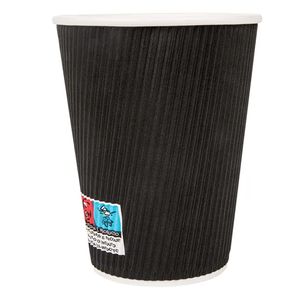 Vasos de cartón negro para café doble revestimiento