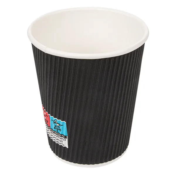 Vasos de cartón negro para café doble revestimiento