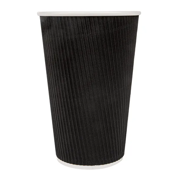 Vasos de cartón negro para café doble revestimiento