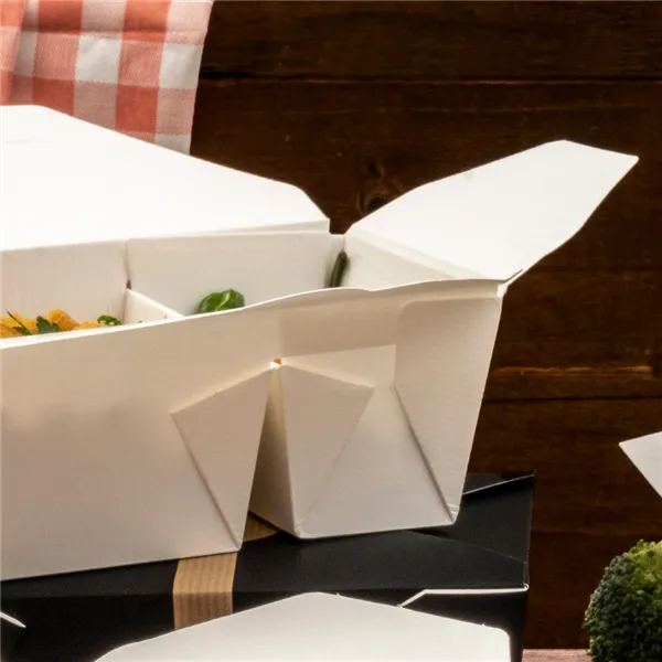 Cajas americanas de 2 compartimentos cartón blanco