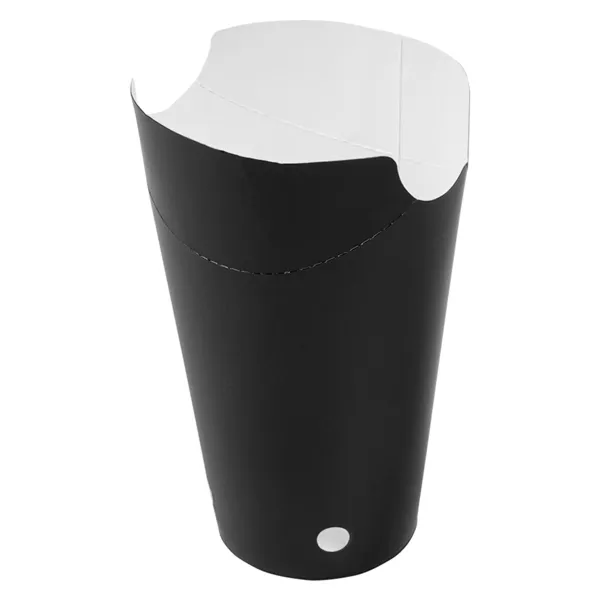 Vasos de cartoncillo negro con cierre para patatas fritas