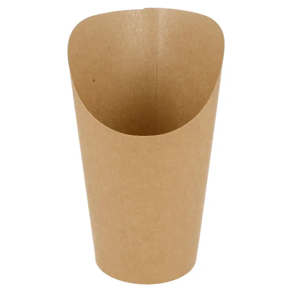 Vasos de cartón kraft abiertos para fritos