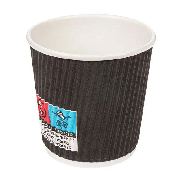 Vasos de cartón negro para café doble revestimiento