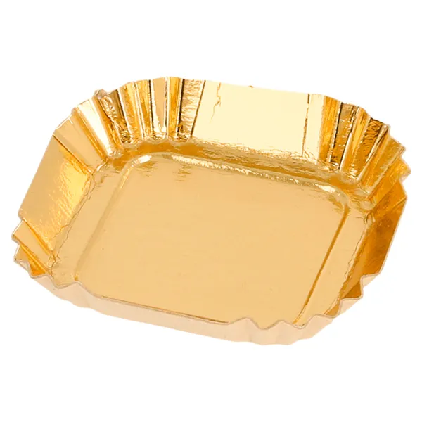 Mini bandejas de cartón color Oro
