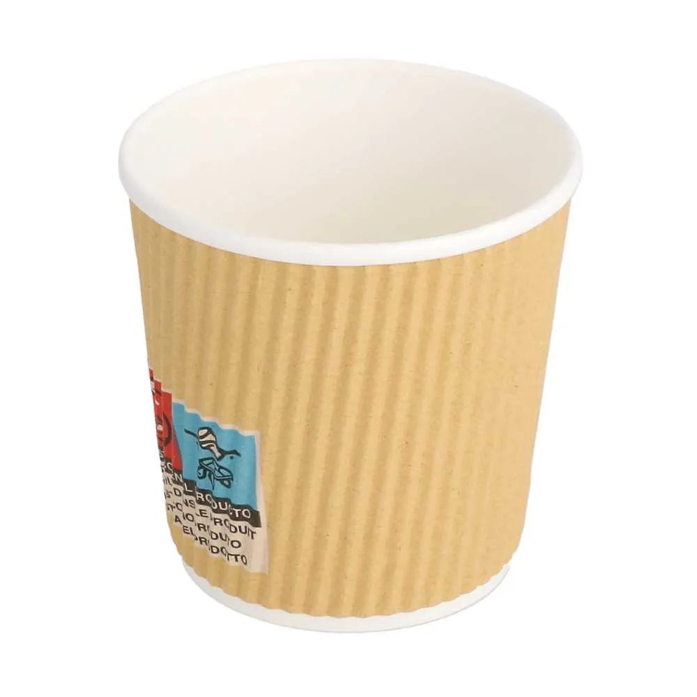 Vasos de cartón kraft para café doble revestimiento