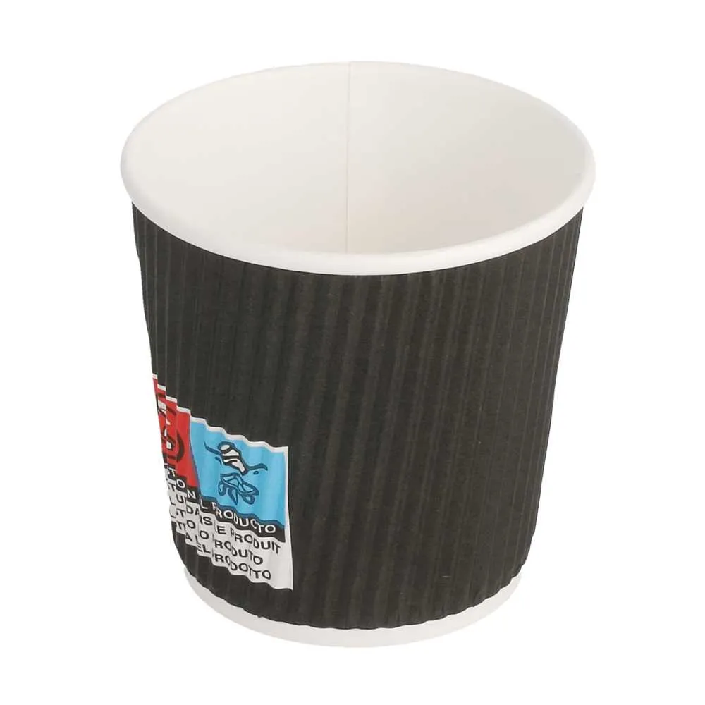 Vasos de cartón negro para café doble revestimiento