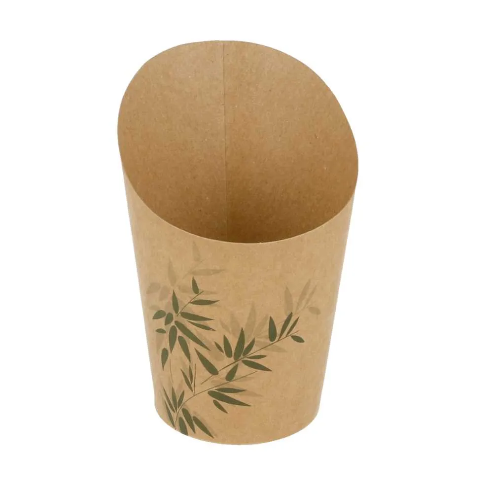 Vasos de cartón kraft abiertos para fritos "FEEL GREEN"