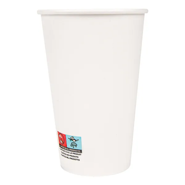 Vasos de cartón blanco para café 1 pared