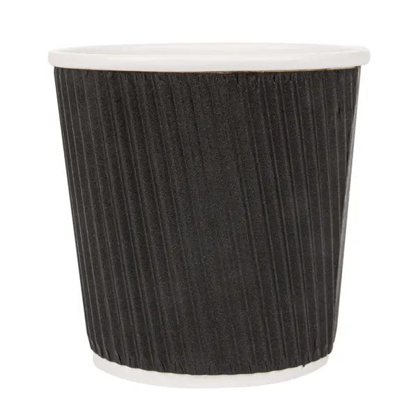 Vasos de cartón negro para café doble revestimiento