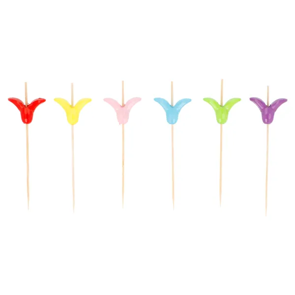 Picks de bambú en forma de Tulipán