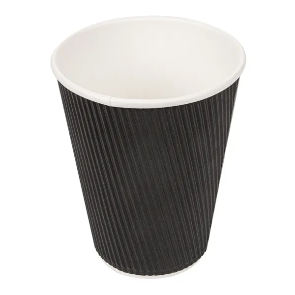 Vasos de cartón negro para café doble revestimiento