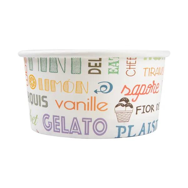 Tarrinas de cartoncillo blanco para helados "PAROLE"