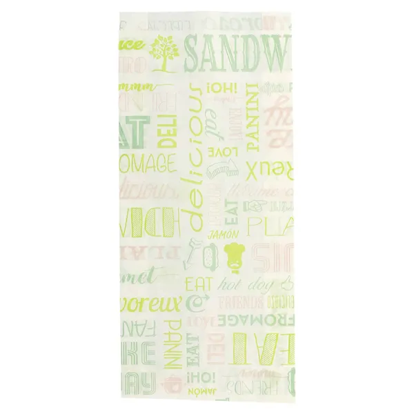 Bolsa para sándwiches papel blanco diseño verde "PAROLE"