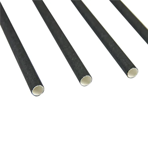Pajitas de papel negro rectas